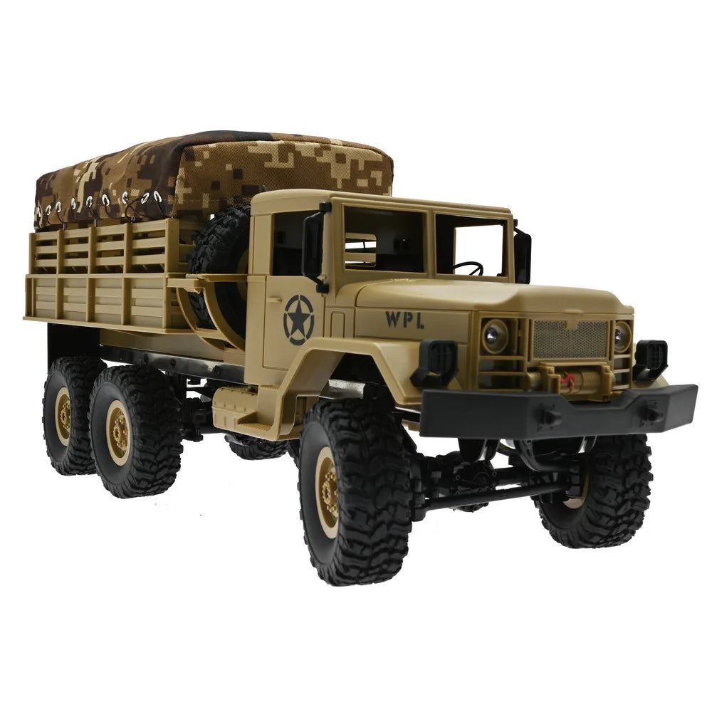 Wpl Naughty Dragon B16 1 6wd Military Truck With Canvas Rc Car Climbing Remote Control Plaything Holiday Birthday Gift Boy