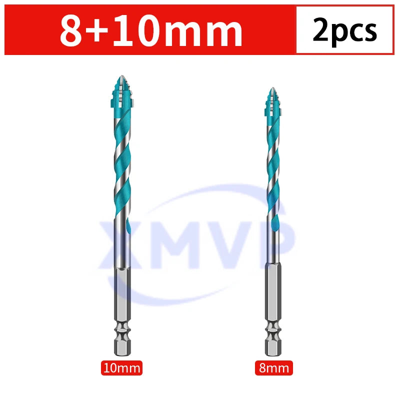 Four-edge serrated eccentric drill bit, high-hardness tile drilling, concrete Nemesis, super-hard special electric drill
