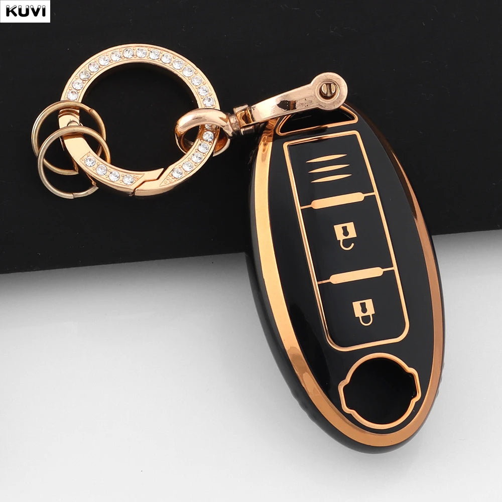 3 Button TPU Car Key Case Cover For Nissan Micra Murano Juke Alissa Pulsar X-trail Note Almera Altima Auto Keychain Protector