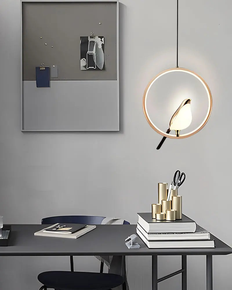 Modern LED Magpie Bird Pendant Lights Chandelier Lighting for Sofa Background Kitchen Indoor Hanging Lamps Corridor Gold Silver