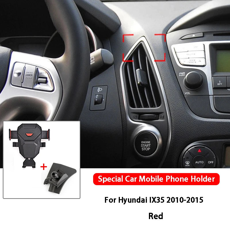 Car Mobile Phone Holder Air Vent Outlet Support GPS Stand Navigation Bracket For Hyundai New SantaFe IX25 IX35 Car Accessories