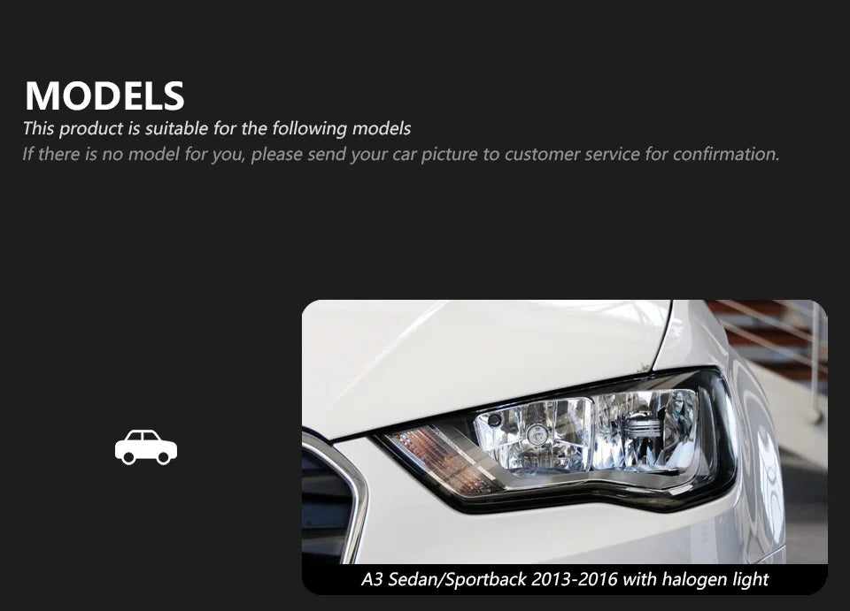 AKD Head Lamp for Audi A3 8V Sedan Spor LED Headlight 2013-2016 Headlights S3 DRL Turn Signal High Beam Angel Eye Projector Lens