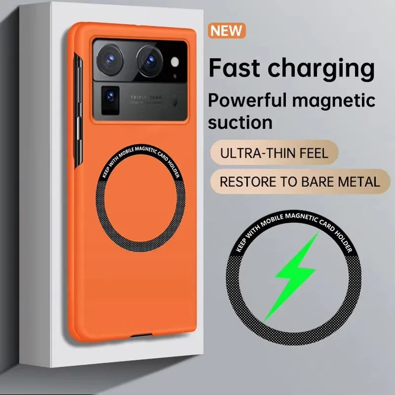 Phone Case For Tecno Phantom V Fold2 Tecno V Fold Luxury Magsafe Magnetic Hard Cover Ultra-thin Frameless