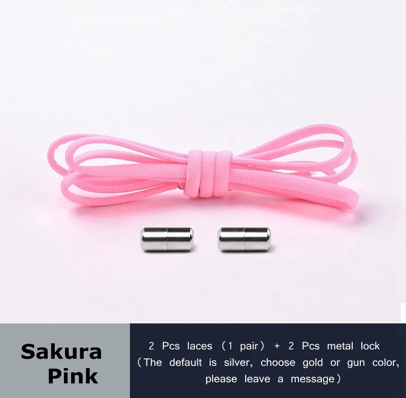 Elastic laces Sneakers Colorful Options No tie Shoelace for Sports Round Shoelaces without ties Kids Adult Shoes Accessories