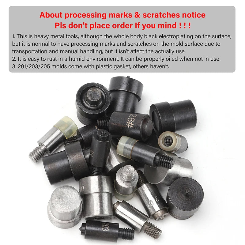 WUTA Manual Button Installation Tool Mute Punching Mushroom Rivets, Eyelet Hand Pressing (without /with Machine) DIY Craft Tools