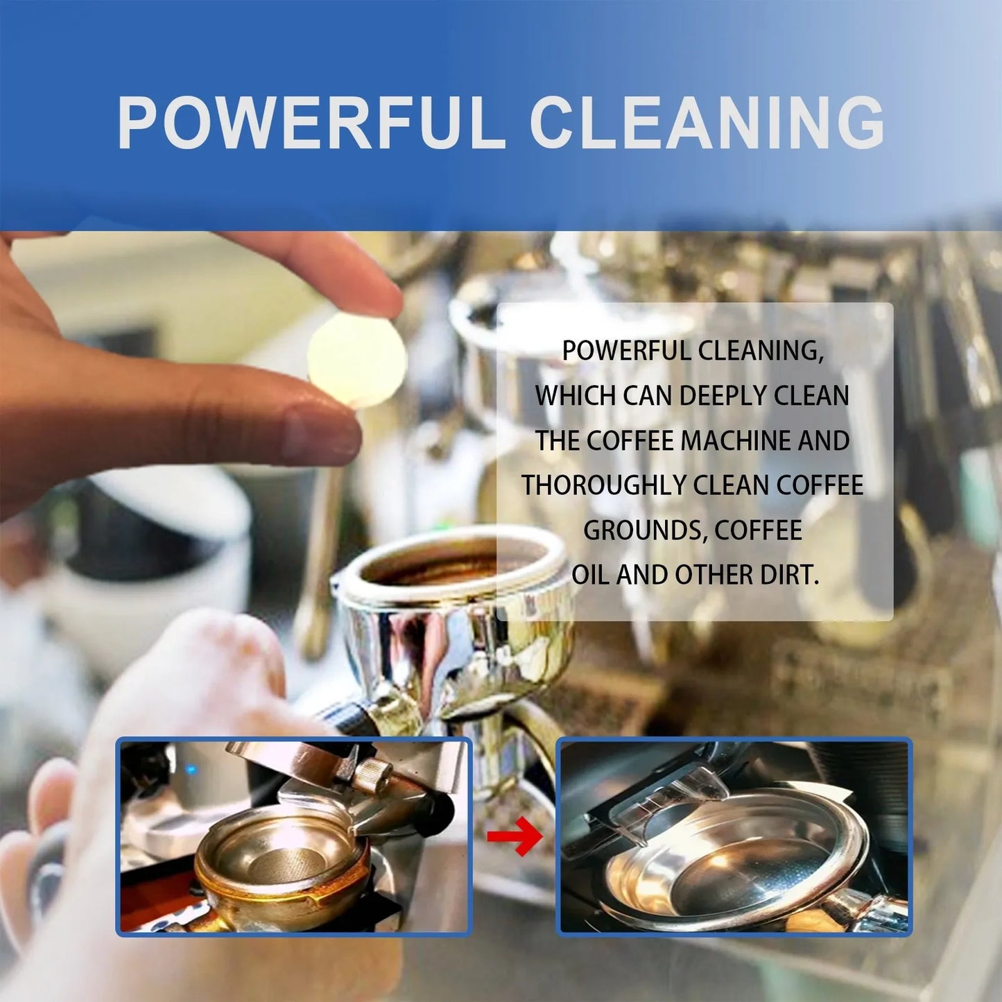 20Pcs Coffee Machine Cleaning Tablet Effervescent Tablet Descaling Agent Removing Oil Cleaning Chemicals Kitchen Accessories