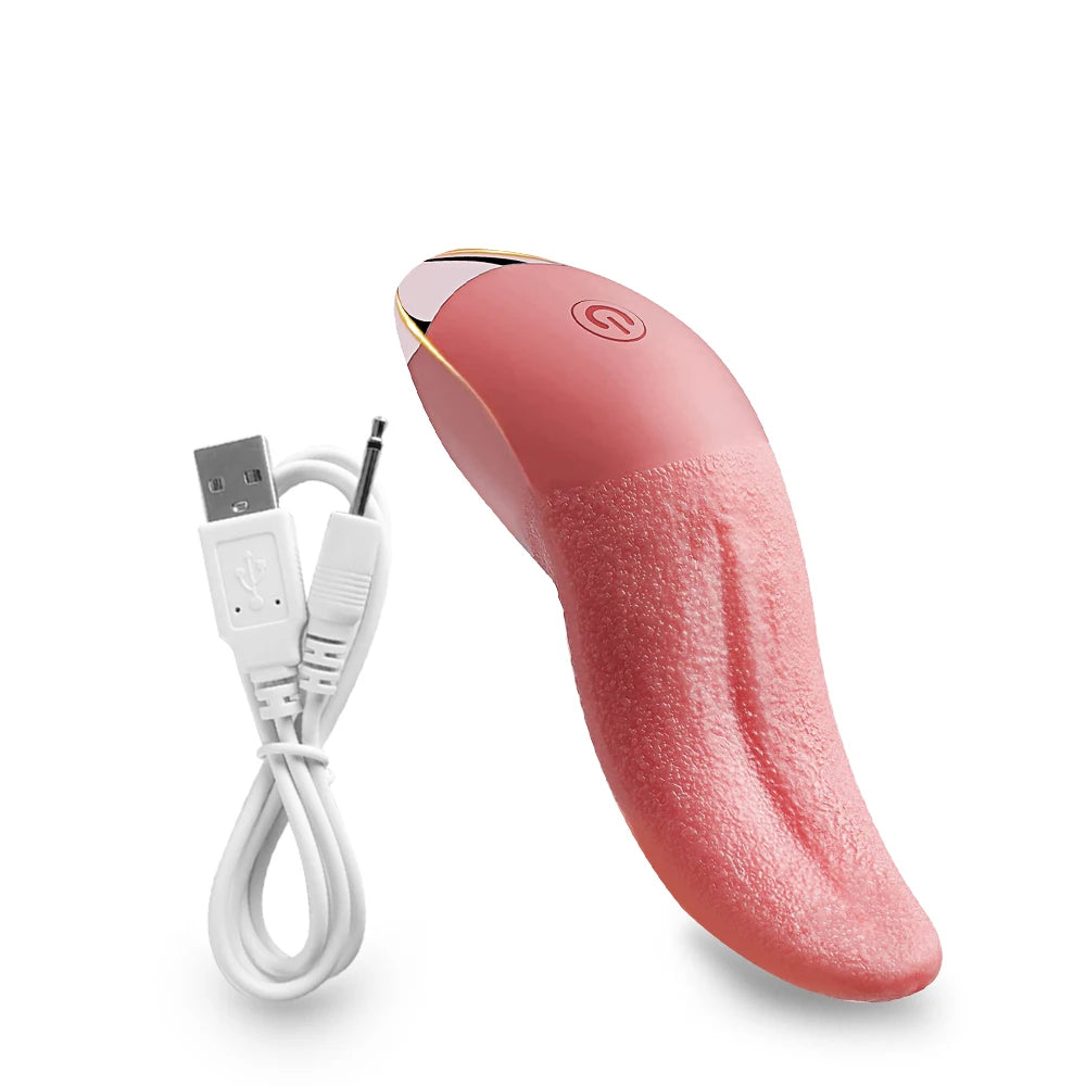 10 Vibration Modes and 10 French Kissing Modes Realistic Heating Tongue Vibrator,USB Charging Waterproof Sex Toys for Women Clit