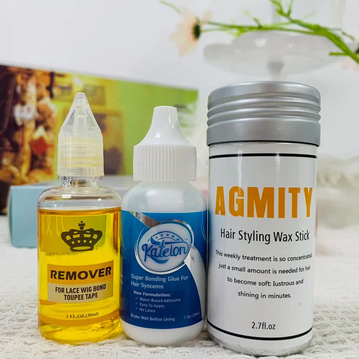 Lace Glue Waterproof Extra Hold Invisible For Lace Front Wig + Plant Glue Remover Wig Installation Kit Set Hair Accessories