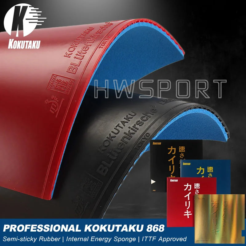 KOKUTAKU 868 Blutenkirssche Table Tennis Rubber Professional Ping Pong Sheet Rubber with Pre-set Cake Sponge