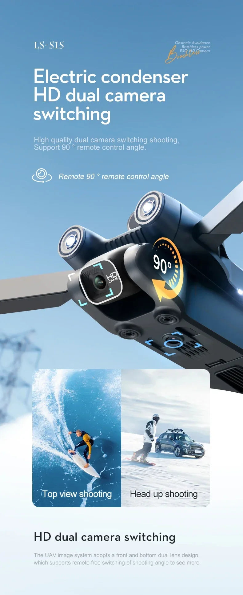 New S1S 5G GPS Drone Camera 8K Professional Brushless Motor Dron Obstacle Avoidance HD Dual Camera Foldable Quadcopter Toys