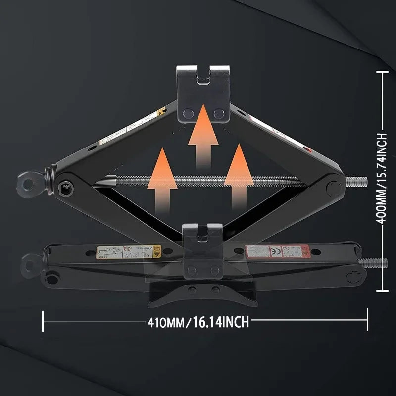 Car Jack 0.8T/1T/2T Portable Labor-saving Hand-cranked Car Scissor Jack Car Repair and Tire Replacement Special Tool for Car SUV