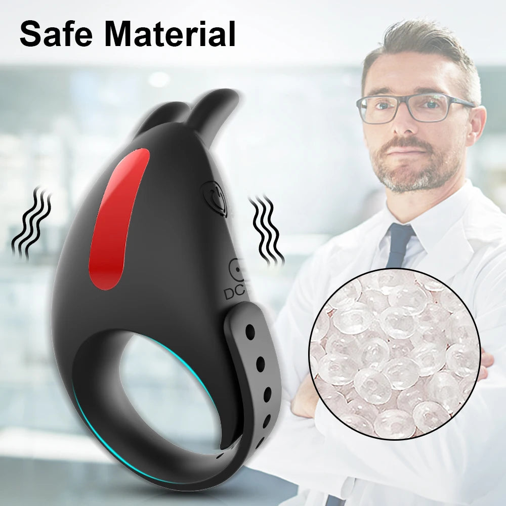 Adjustable Cock Ring for Men Vibrating Penis Ring Remote Control Ejaculation Delay Clitoris Stimulation Sex Toy for Couples