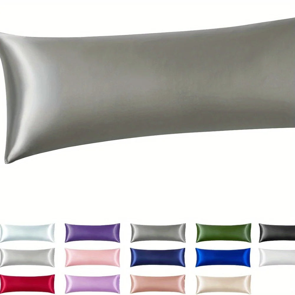 Silk Like Satin Pillowcase Standard Size, Black Smooth and Cooling Satin-Silk Pillow Cases for Hair and Skin