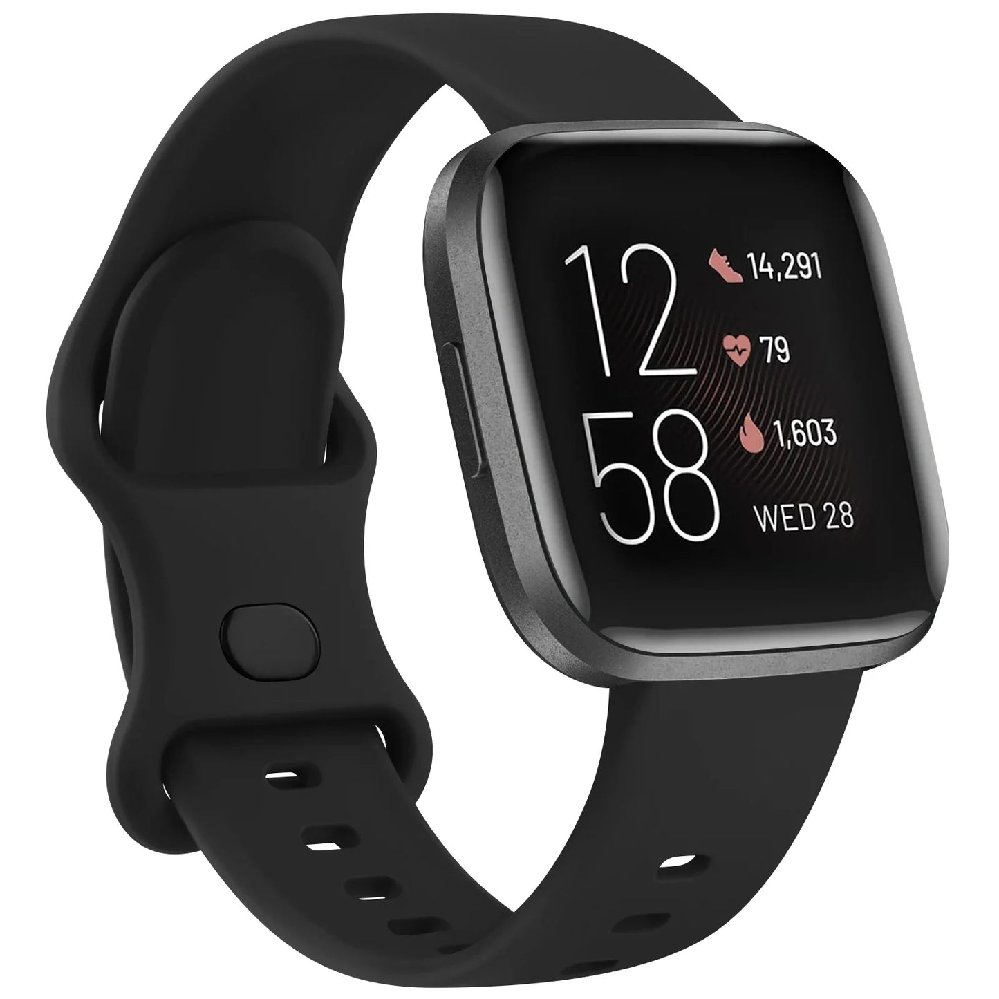 Silicone Watch Strap for Fitbit Versa/Versa 2/Versa Lite Band Soft Adjustable Wristband for Fitbit Versa Smartwatch Watchband