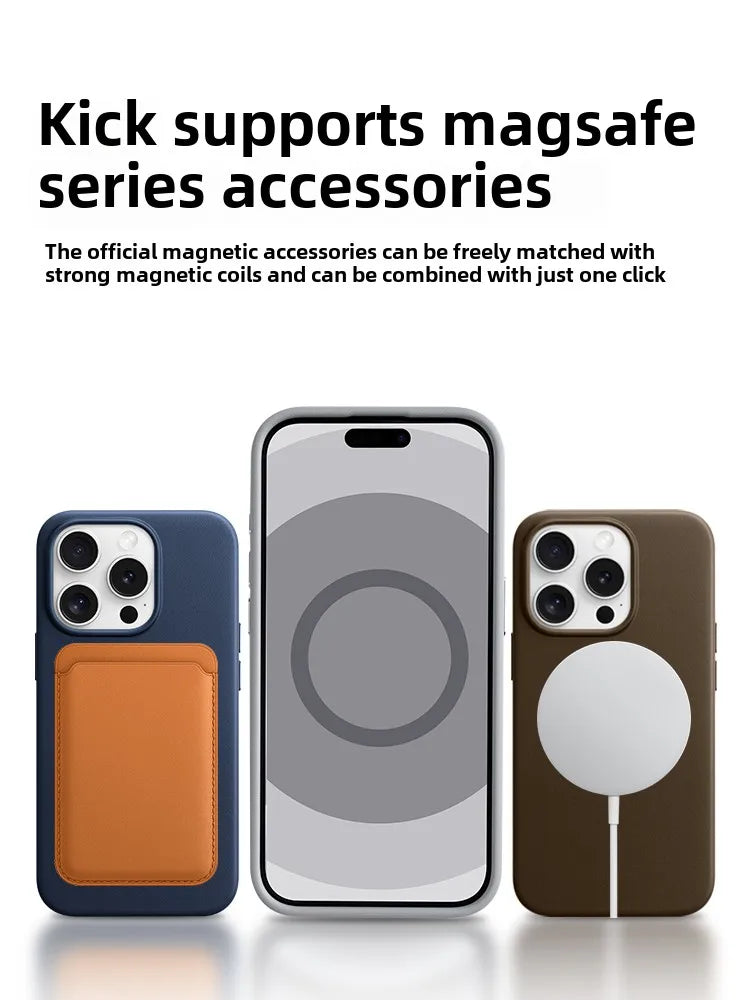 Original Magnetic Animation Leather Case Magsafe for iPhone 16 Pro Max 16Pro Case with Wireless Charging