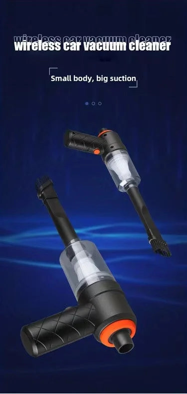 Car vacuum cleaner with suction and blowing function, portable, wireless charging, high-power, handheld vacuum cleaner for home