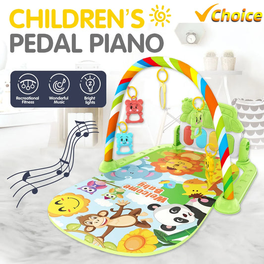 New Baby Foot Piano Fitness Frame 0-1 Year Old Baby Music Fitness Equipment Toy Light Crawling Pad Puzzle Early Education