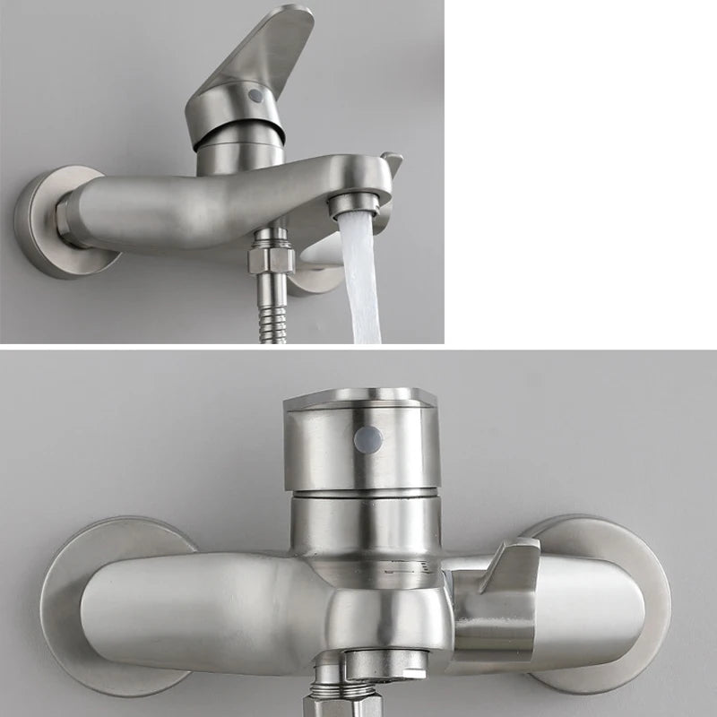 Bathroom Shower Faucet 304 Stainless Steel Mixer Tap Hot and Cold Bathroom Mixer Mixing Valve Bathtub Faucet Shower Faucets Set