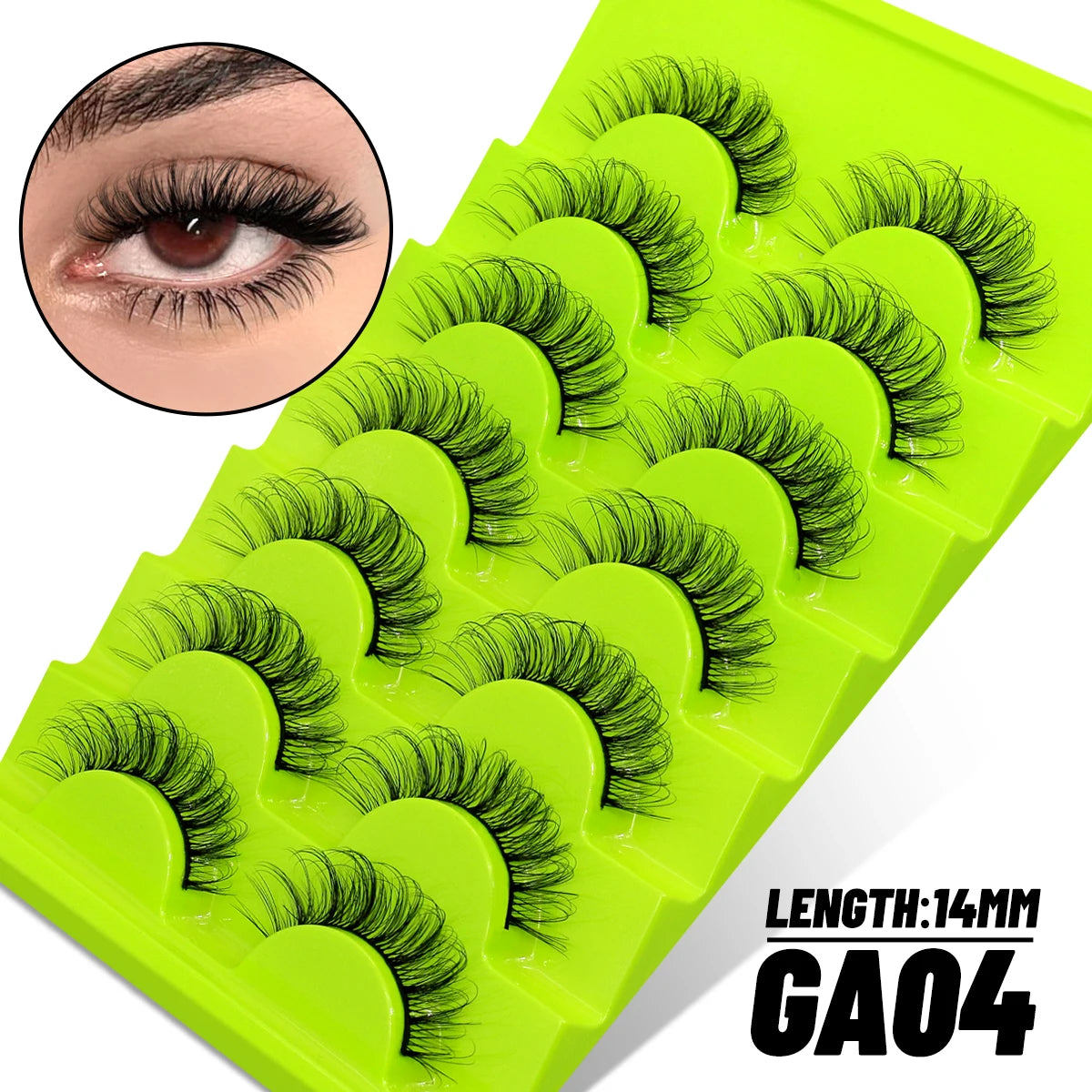 GROINNEYA False Eyelashes Faux Mink Eyelashes Fluffy Faux Mink Lashes Wispy Eyelashes Extension Effect Lashes Volume Mink Lashes