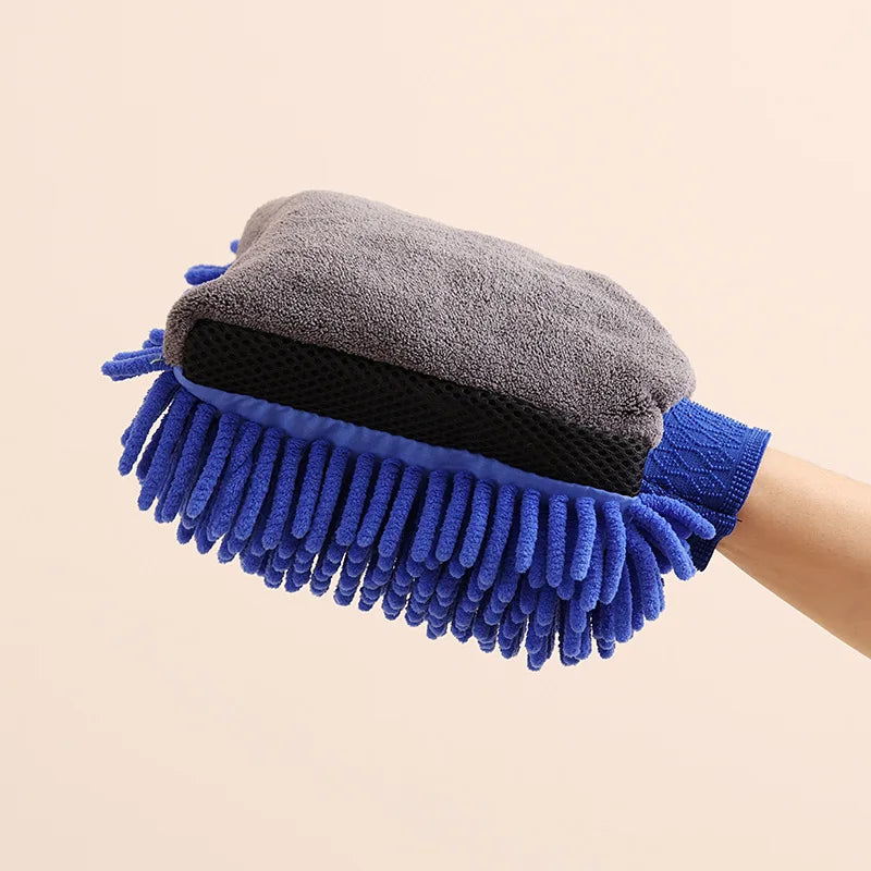 Motorclyle Car Washing Gloves Do Not Damage The Paint Surface Waterproof Chenille Coral Fleece Car Cleaning Cloth