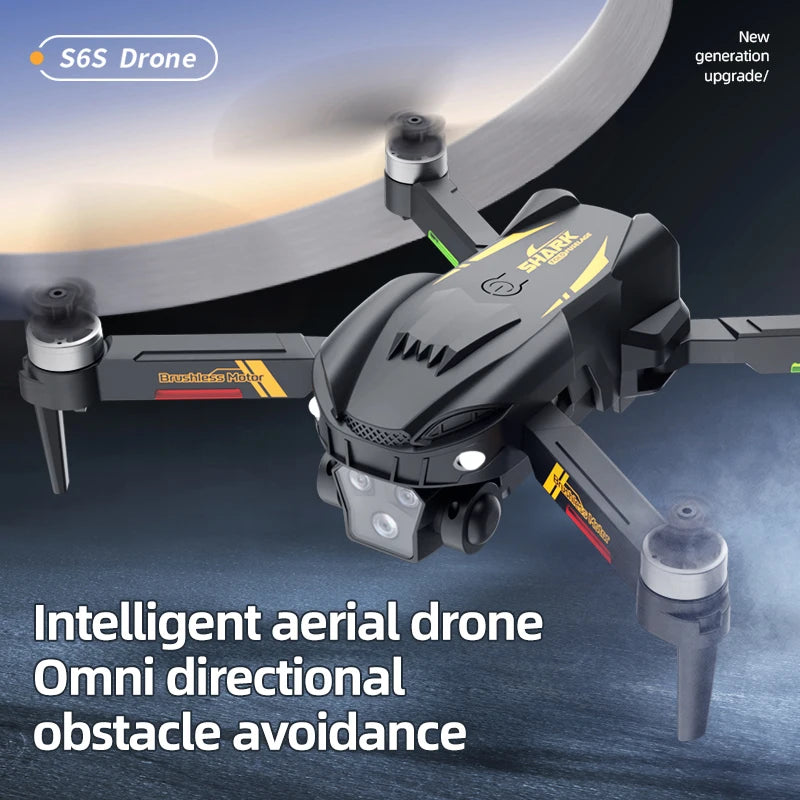 New Shark S6S 5G Brushless Drone Profissional 8K HD Camera WIFI FPV Obstacle Avoidance Optical Flow RC Foldable Quadcopter Toys