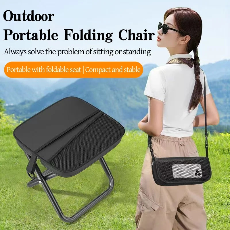 backpack compact travel stool Portable Foldable Backpack Stool Lightweight Camping Fishing Picnic Ch –  NairoMarket