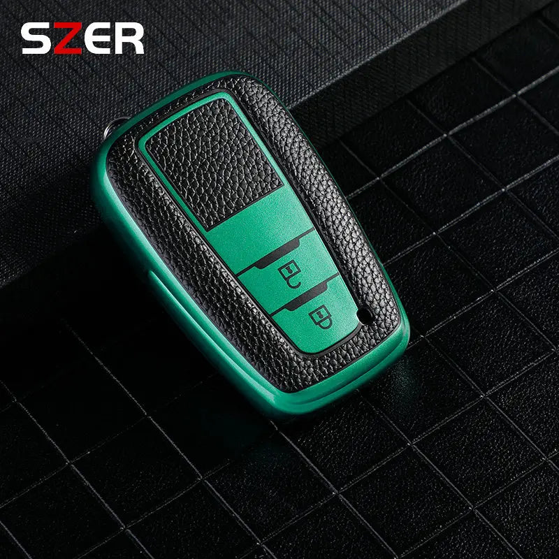 Leather TPU Car Key Case Full Cover Shell For Toyota Prius Camry Corolla CHR C-HR RAV4 Land Cruiser Prado Keychain Accessories