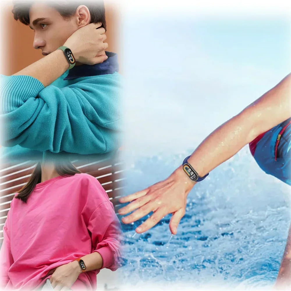 Sport Strap For Xiaomi Mi band 8-8 NFC Belt Replacement miband8 silicone Bracelet smart band 8 waterproof Watchbands Accessories
