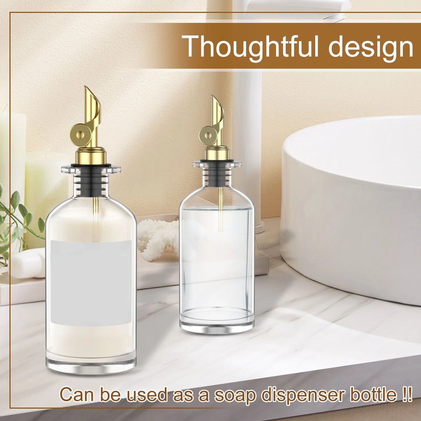 1PC Glass Olive Oil Dispenser Bottle Seasoning Bottle Vinegar Bottle Condiment Container Kitchen Stuff Kitchen Gadgets Supplies