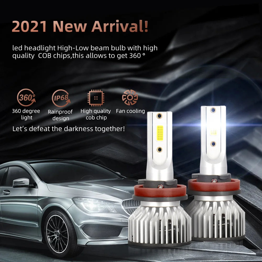 30000LM H4 H7 H11 9005 HB3 9006 HB4 9004 9007 LED Headlight Bulbs 300W High Power Auto Headlamp Bulbs 6000K 12V Car Fog Lamps