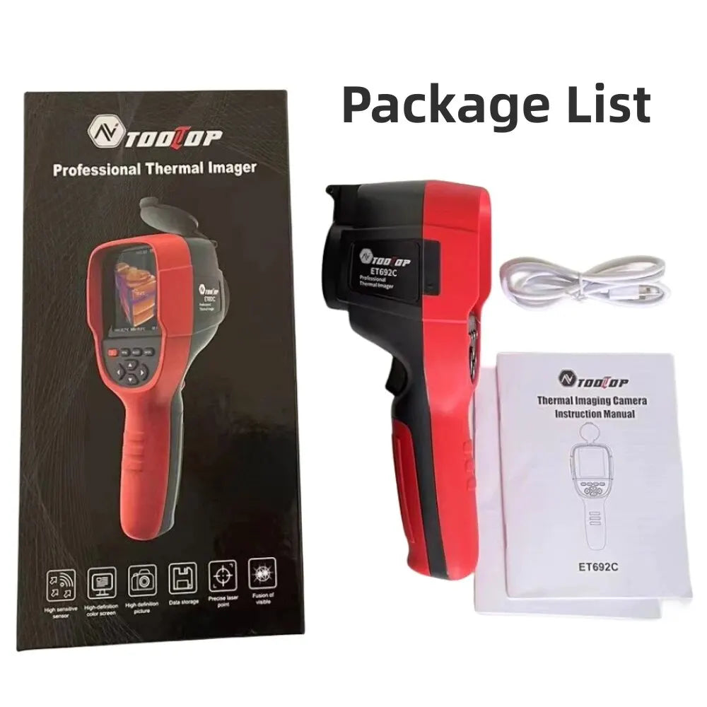 TOOLTOP ET692C Professional Thermal Imaging Camera 256*192 Handheld Thermal Imager for Pipeline Heating Leak Automotive Inspect