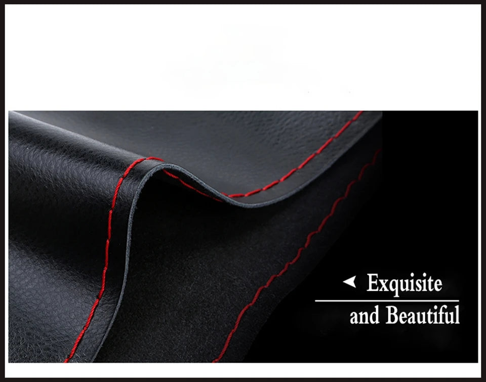 DIY Hand Sewing Steering Wheel Cover Microfiber Leather 37-38CM With Needle And Thread Interior Car Accessories Auto Interior