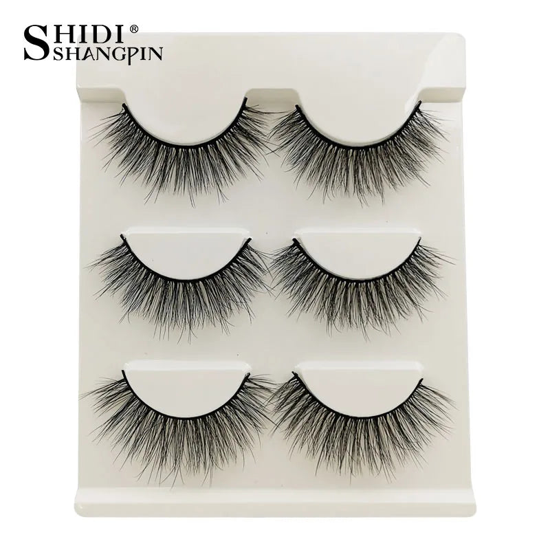 3/5 Pairs Cat Eye False Lashes Natural Short Fluffy Eyelashes Wispy Half False Eyelashes Eye End Extension Faux Mink Makeup