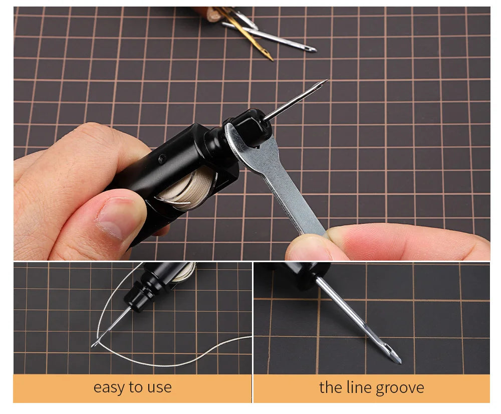 WUTA Leather Sewing Awl Thread Kit Speedy Stitcher Hand Sewing Machine Tools Kit Leather Craft Stitching Shoemaker Canvas Repair