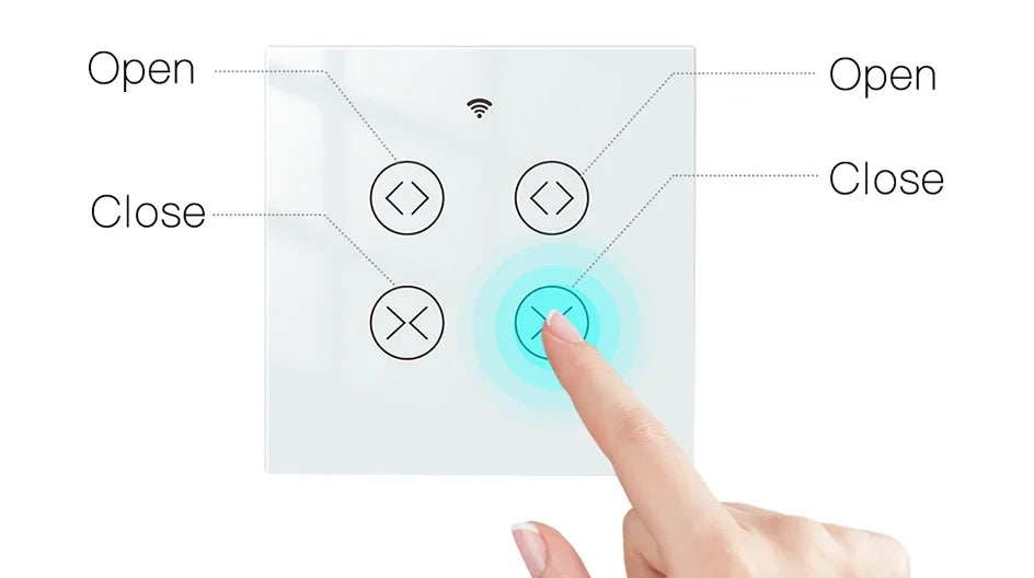Tuya SmartLife WiFi RF 2 Gang Double Curtain Blind Switch for Roller Shutter Electric Motor With Alexa Google Home Voice Control