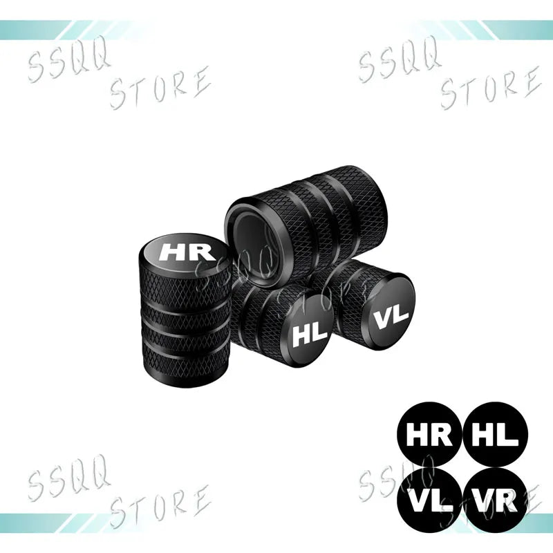 4pcs VR VL HL HR Emblem Universal Car Wheel Tire Valve Stem Caps Dust Covers Metal Tire Wheel Stem Air Valve Cap Car Accessories