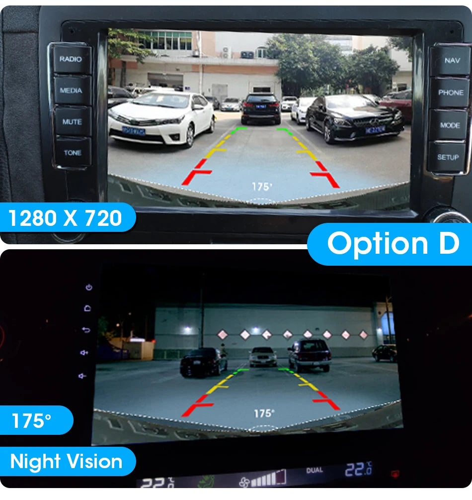 1080P Waterproof Vehicle Camera with Night Vision for Rear View Universal Backup Camera Car Monitor Head Unit Audio Reverse Cam
