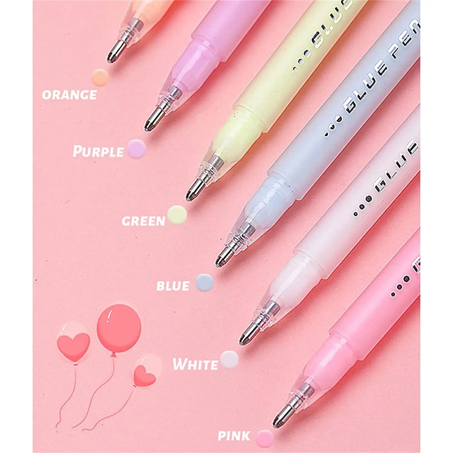 6Pcs Scrapbook Quick Dry Glue Pens Adhesive Glue Pen Crafting Fabric Pen Liquid Glue Pen for Scrapbooking Papercrafts Accessorie