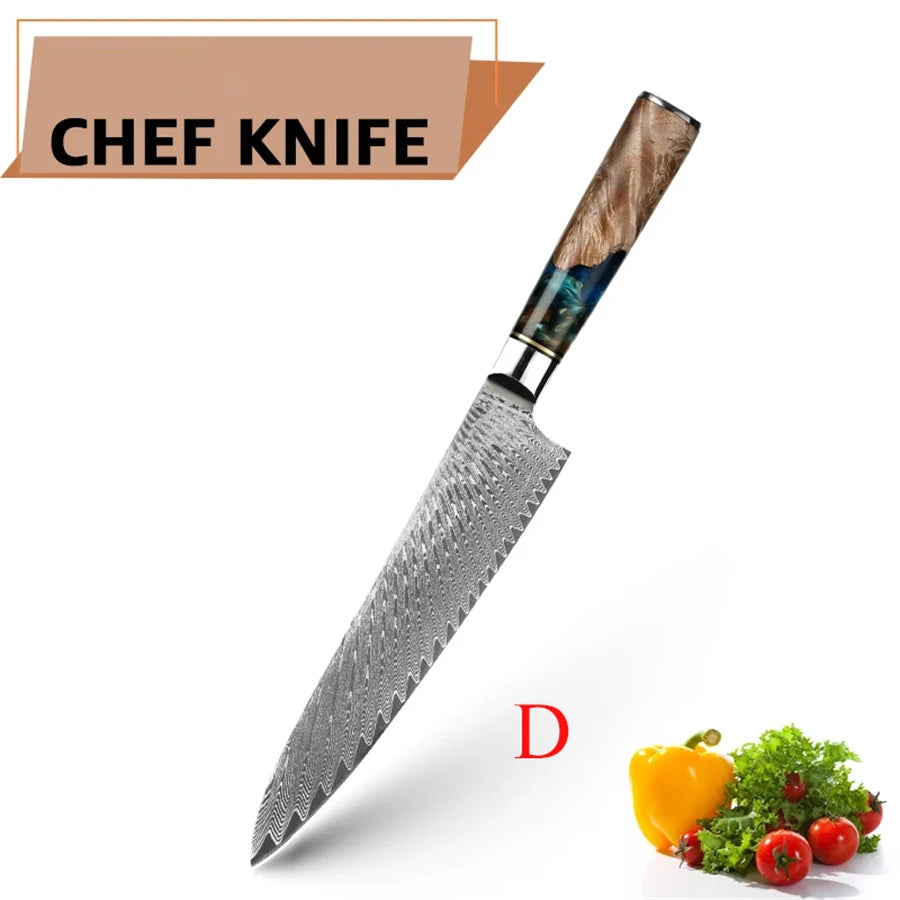 1PC ,Kitchen Knife Damascus Steel Slicing Knife Meat Cleaver Knife Utility Knife Cooking Tools Creative Knife Kitchen stuff