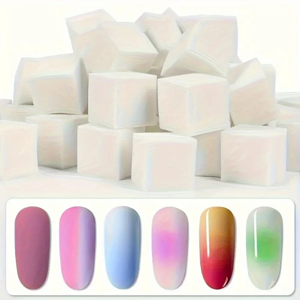 YIKOOLIN 50Pcs Soft Nail Sponges Nail Art Sponges With Grabbing Pen Nail Brush Manicure Nail Art Tools Professional Accessories