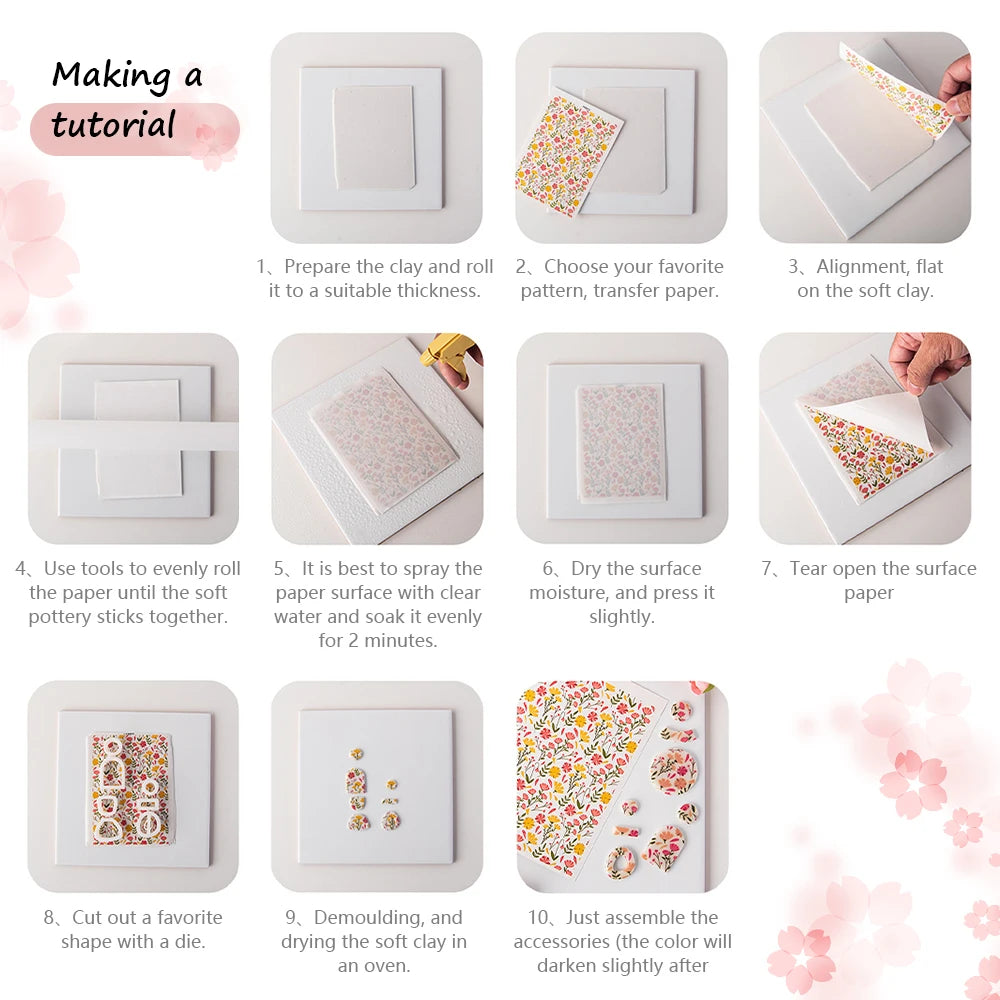 Leopard Print Pattern Polymer Clay Watercolor Transfer Paper Pottery Earrings Jewelry Soluble Disposable Sticker Tools