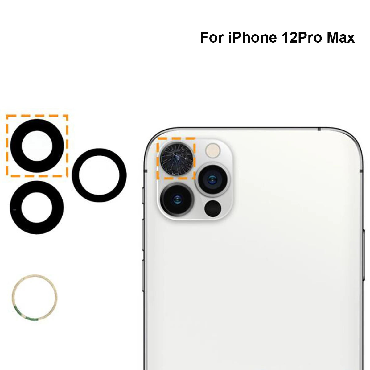New Back Camera Glass Replacement for iPhone 11 13 14 Pro Max 12 Mini X Xs Max Xr 8 7 6S Plus Broken Camera Lens Repair Kits