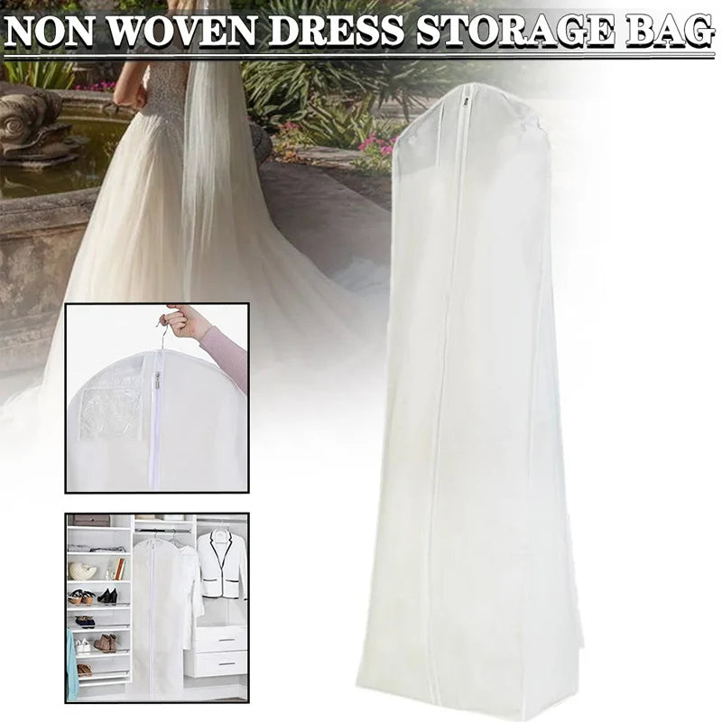 High Quality Long Wedding Dess Bag Cover Evening Dress Dust Cover Bridal Garment Storage Bag New Wedding Dust Cover