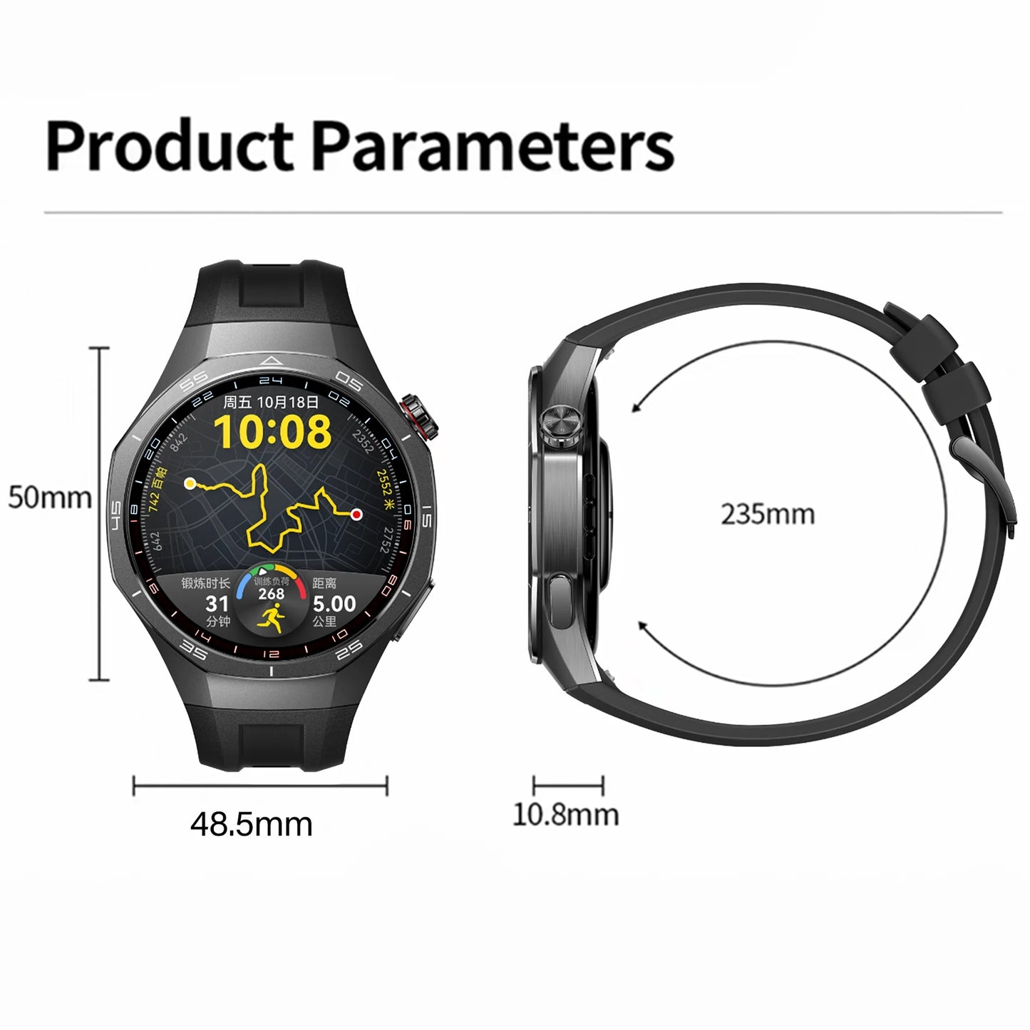 LAXASFIT 2025 New  Smart Watch AMOLED HD Screen Sports Heart Rate Bluetooth Call Men Women Smart Watch
