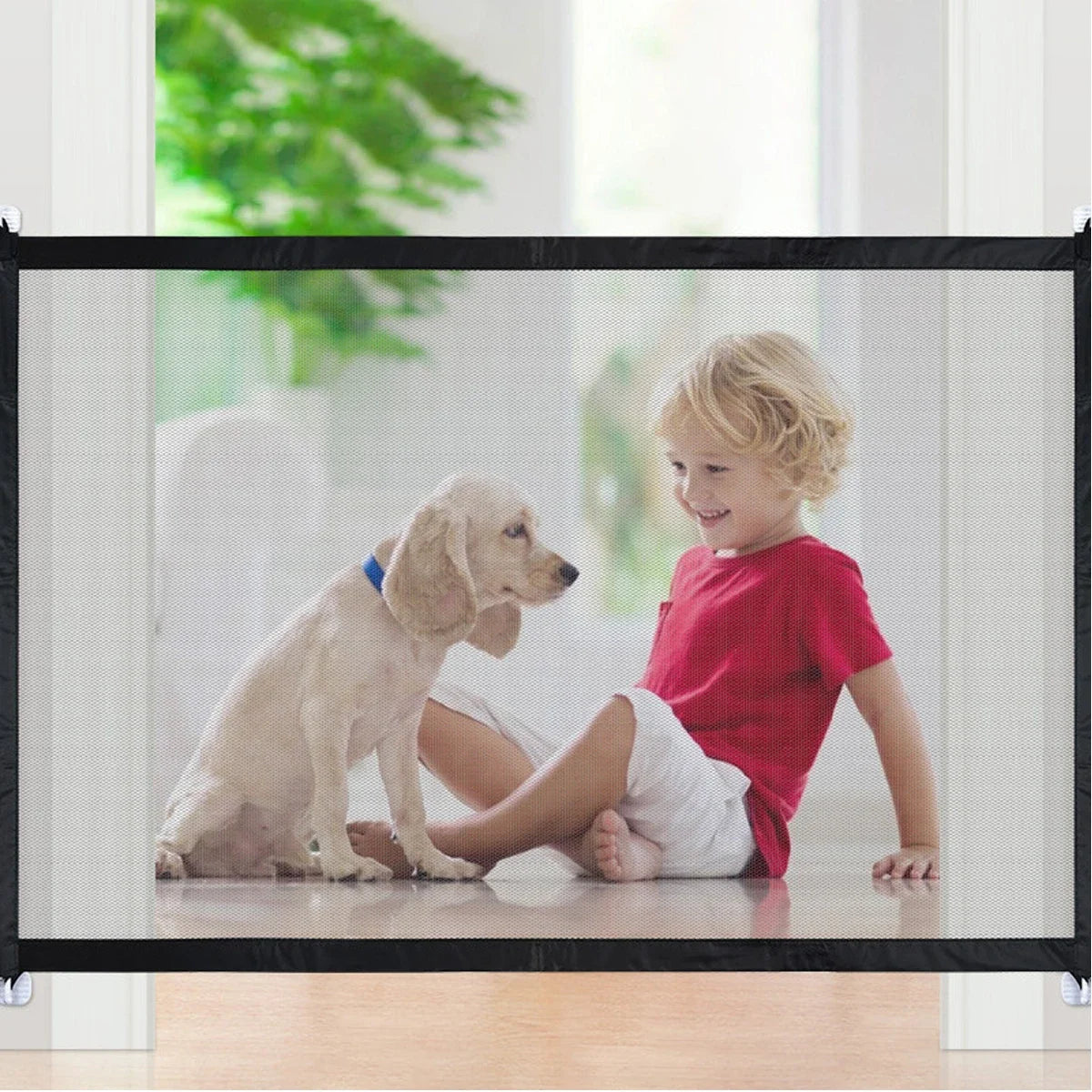 Baby Safety Gate Pet Barrier Fence Portable Mesh Stairs Entrance Indoor Gate Dogs Separation Guard Isolated Baby Hooks Playpen