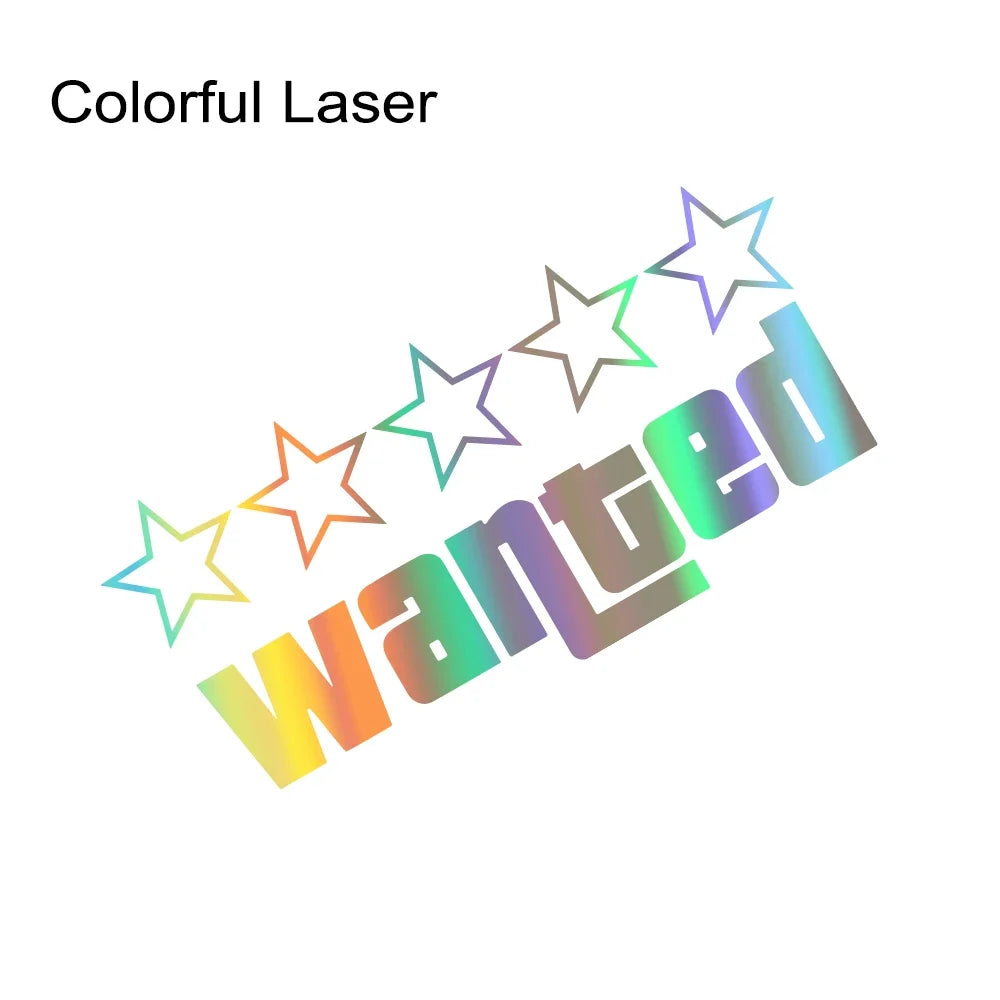 Wanted Pentagram Car Stickers Vinyl Decals Decor Rear Windshield Window Glass Bumper Body Scratches Waterproof Auto Accessories