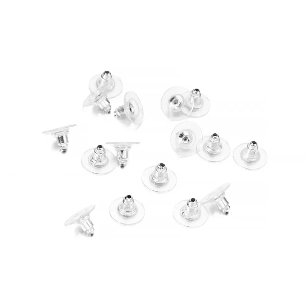 100Pcs Rubber Earring Backs Post Nuts Silicon Steel Earnuts Stud Earring Back for DIY Jewelry Making Accessories