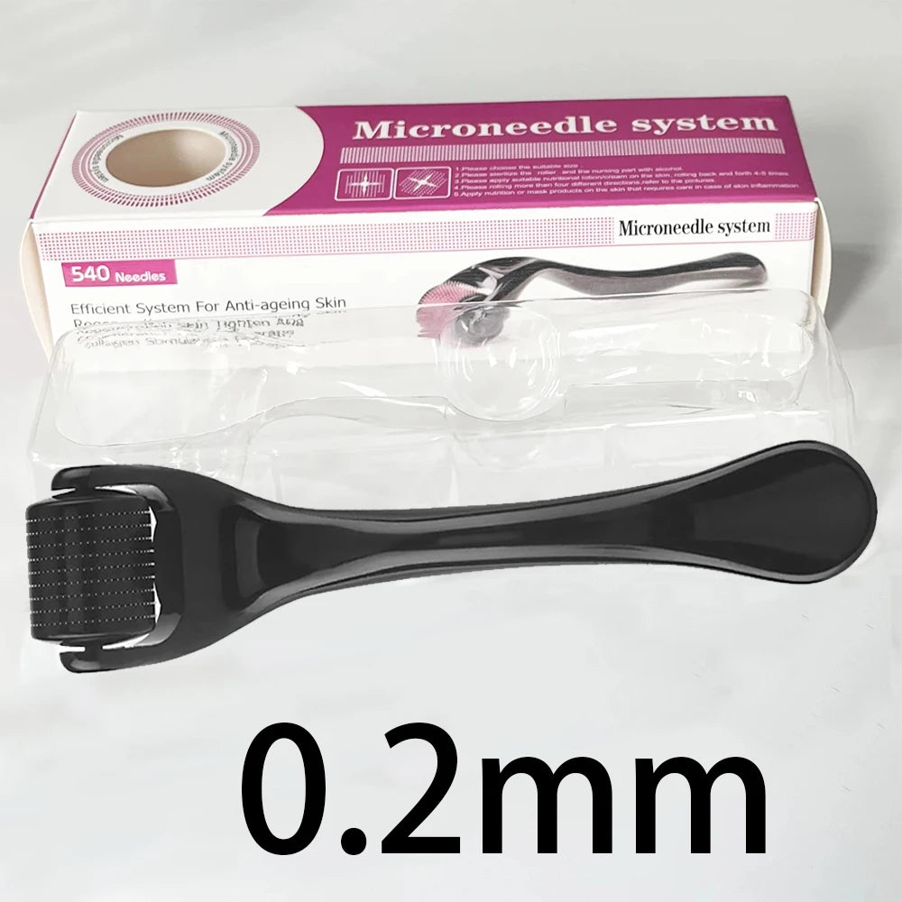 540 Needles for Facial Body Hair Growth Derma Roller for Skin Beard 0.2mm 0.25mm 0.3mm Needle Micro Face Roll Tool With Box Man