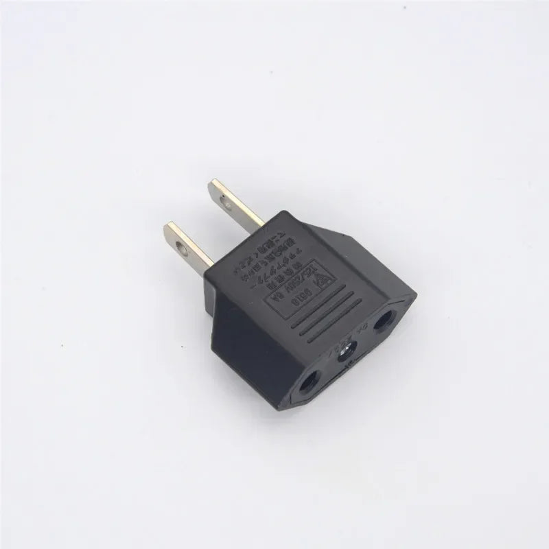 EU Europe to US USA Travel Power Plug Adapter Converter (Black)