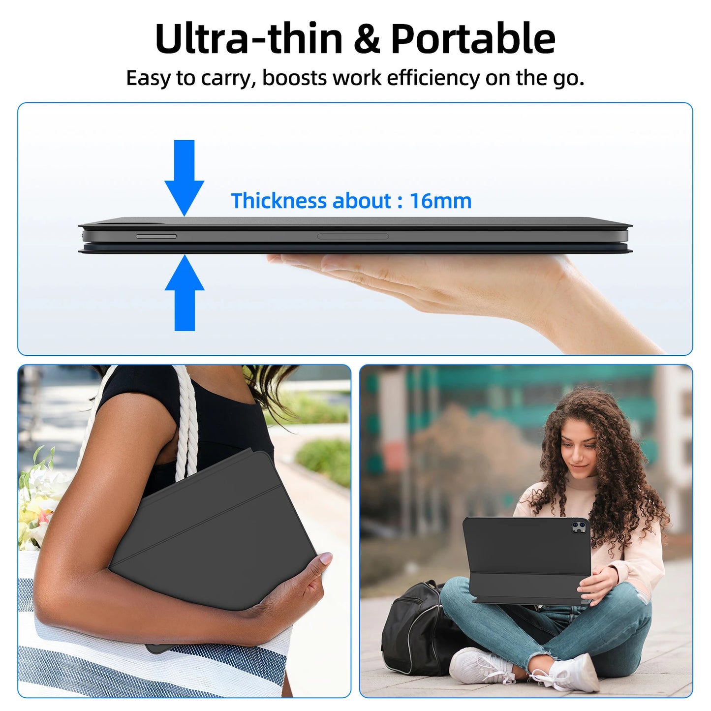 Smart PIN Plug&Play Magic Keyboard Case for iPad Pro 11 2024 M4 iPad Air 4/5/6 10.9 Multi-touch Touchpad Smart Reverse charging